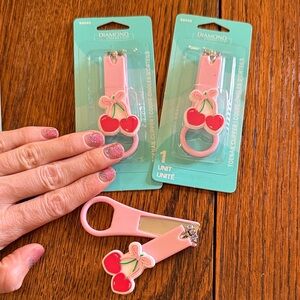 Keychain Pink Cherry heart Nail Clippers